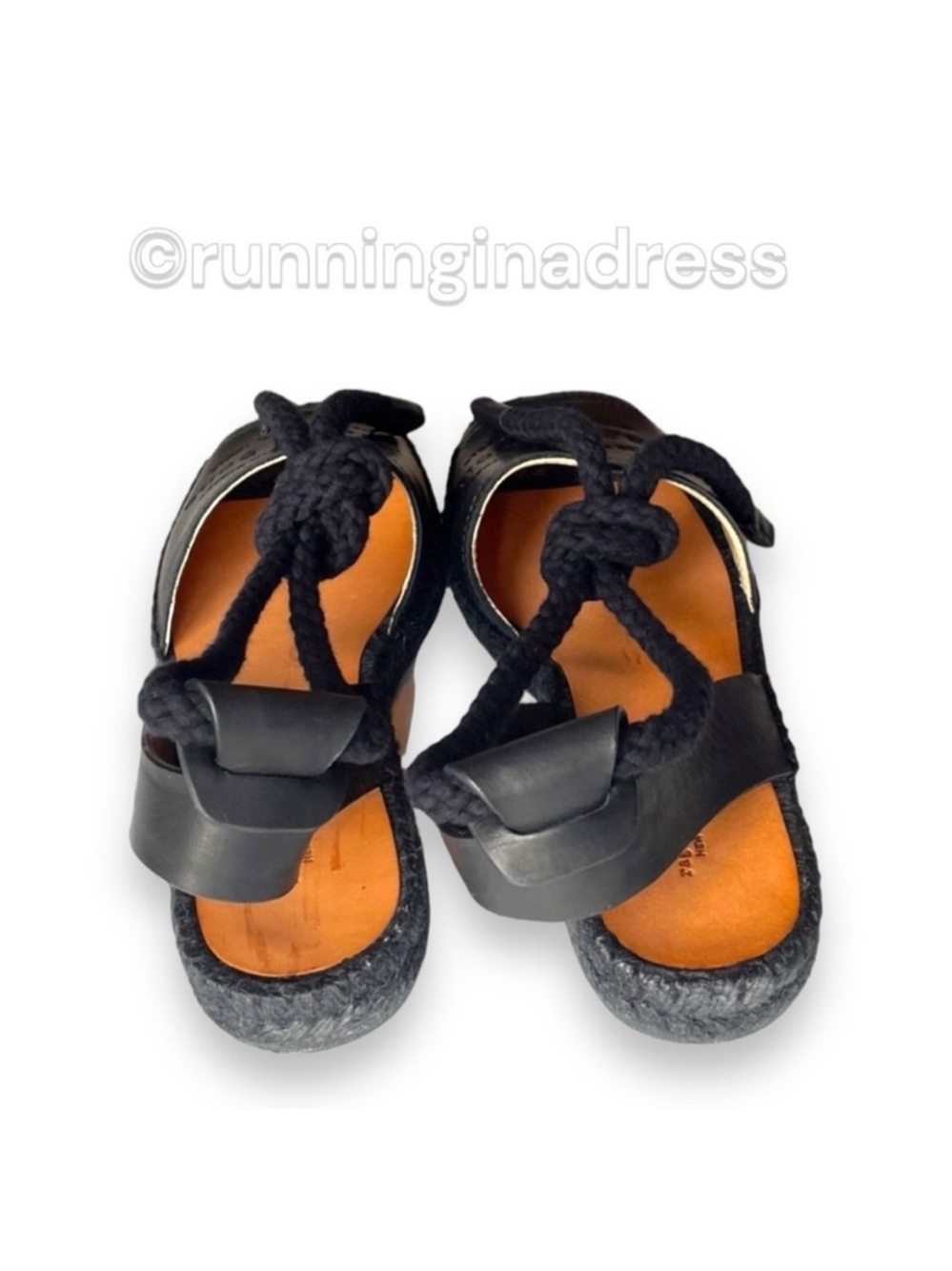 rag & bone Estelle Black Leather Espadrille Sandals Ankle Tie Wrap Flat 7.5 37.5 - Picture 10 of 15